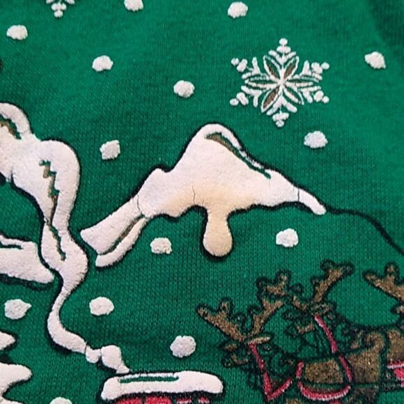 Vintage Nutcracker Large Women's Christmas Sweatshirt Santa Reindeer Snow - Picture 4 of 10